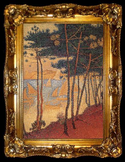 framed  Paul Signac Sail boat and pine, ta009-2